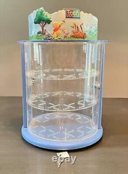 Disney Winnie The Pooh Store Countertop Rotating Watch Display Locked Case 1998