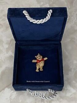 Disney Winnie The Pooh Swarovski Crystal Pin Brooch RARE Original Box Never Worn