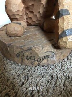Disney Winnie The Pooh Tigger Big Fig 75th Anniversary Faux Wood Carving MIB