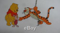 Disney Winnie The Pooh Tigger Original Production Cel & Drawing Animation Art