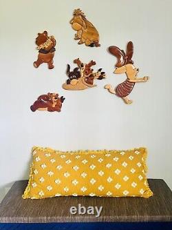 Disney Winnie The Pooh Tigger Piglet Wooden Wall Nursery Plaque Lot Of 5 Vintage