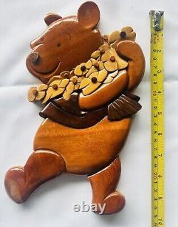 Disney Winnie The Pooh Tigger Piglet Wooden Wall Nursery Plaque Lot Of 5 Vintage