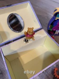 Disney Winnie The Pooh Vintage Lot (figures, Suit, Jewelry Box, & Sealed Coins)