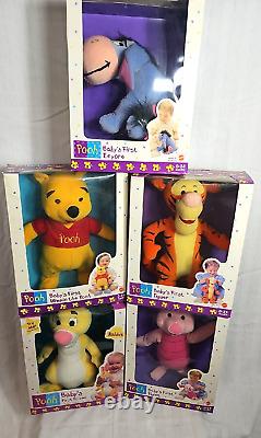 Disney Winnie The Pooh Vintage Plush Babies First, Complete Set of 5 Dolls