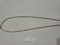 Disney Winnie The Pooh Vintage Yellow Gold 14K Charm Rope Chain Necklace 3.3 GR