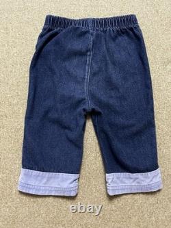 Disney Winnie the Pooh 12M 3 Piece Outfit Cardigan Bodysuit Denim Pants 90s Y2K