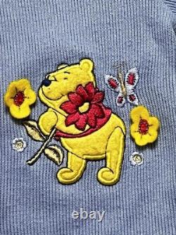 Disney Winnie the Pooh 12M 3 Piece Outfit Cardigan Bodysuit Denim Pants 90s Y2K