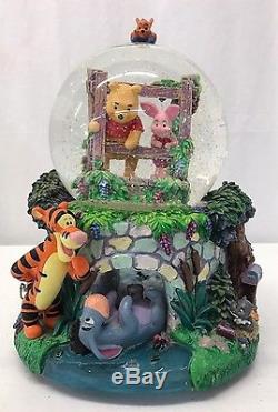 Disney Winnie the Pooh Bridge Snowglobe (Snow Globe) Music Box FREE SHIPPING