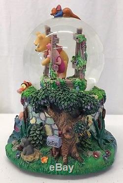 Disney Winnie the Pooh Bridge Snowglobe (Snow Globe) Music Box FREE SHIPPING