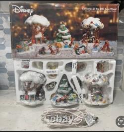 Disney Winnie the Pooh Christmas in the 100 Acre Wood Lighted Village Set 8 pc