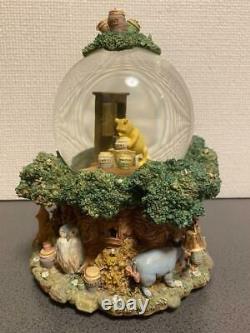 Disney Winnie the Pooh Christopher Robin Snow globe Music box Figure Rare EX
