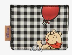 Disney Winnie the Pooh Loungefly Black Plaid Backpack Bag & Card Holder Set NEW