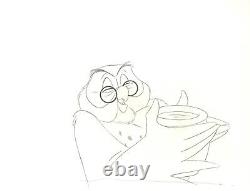 Disney Winnie the Pooh- Owl- Original Production Cel with Matching Drawing