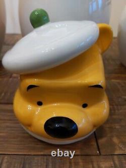 Disney Winnie the Pooh Peek-a-Boo Eeyore Tigger Piglet Ceramic Canister Set of 4