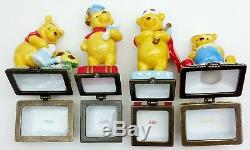 Disney Winnie the Pooh Porcelain Trinket Boxes Calendar Display Shelf USED
