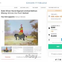 Disney Winnie the Pooh Sericel, Dale Oliver Hand-Signed Limited Edition