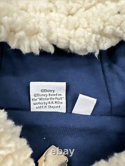 Disney Winnie the Pooh Sherpa Fleece Lounge Hoodie Size Small White/Blue