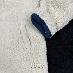 Disney Winnie the Pooh Sherpa Fleece Lounge Hoodie Size Small White/Blue