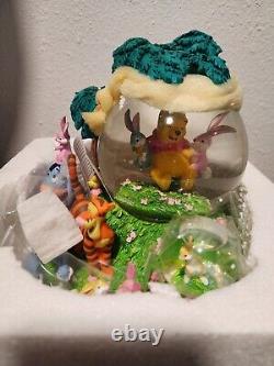 Disney Winnie the Pooh Springtime Bunnies Musical Motion Figurine Duo SnowGlobes