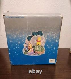 Disney Winnie the Pooh Springtime Bunnies Musical Motion Figurine Duo SnowGlobes