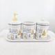 Disney Winnie The Pooh Squeaky Clean Ceramic Bathroom Set 4pc Tray Dispenser Jar