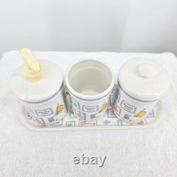 Disney Winnie the Pooh Squeaky Clean Ceramic Bathroom Set 4pc Tray Dispenser Jar
