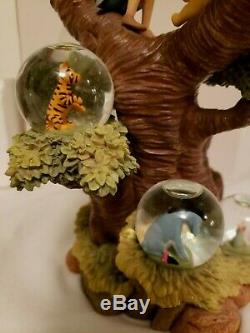 Disney Winnie the Pooh Tree with Multiple Mini Snow Globes 75th Anniversary MIB