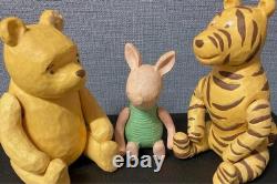 Disney Winnie the Pooh Wooden Carved Figure classic Set of 3 pooh piglet tigger