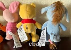 Disney nuiMOs Tigger, Piglet, Pooh & Eeyore Poseable Plush Figure Set NWT