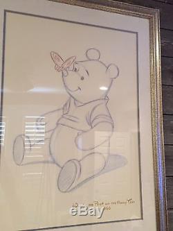 Disney's 1966 Classic Winnie The Pooh & The Honey Tree Animation Sketch Framed