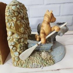Disney's Classic Winnie the Pooh Piglet Tigger Rowboat Bookends Charpente Rare