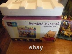 Disney's Winnie the Pooh Music Box Hanukkah Kid's Menorah Charming Rare! IN BOX