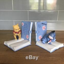 Extremely Rare! Disney Winnie the Pooh with Eeyore Figurine Bookends Statue Set