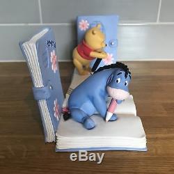 Extremely Rare! Disney Winnie the Pooh with Eeyore Figurine Bookends Statue Set