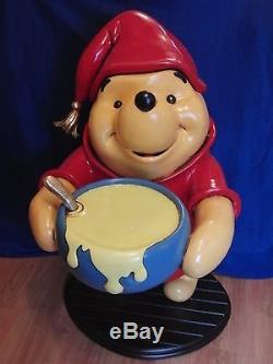 Extremely Rare! Lifesize Disney Winnie the Pooh Cooking Honey Polyester Statue