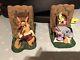 Extremely Rare! Walt Disney Winnie The Pooh Cleaning The Leaves Bookends Statues