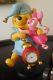 Extremely Rare! Walt Disney Winnie The Pooh With Piglet Clock Figurine Statue