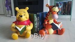 Extremely Rare! Walt Disney Winnie the Pooh with Tigger Bookends Fig Statue Set