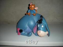 Extremely Rare! Winnie the Pooh Eeyore & Roo Lying Down Big Figurine Statue