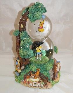Extremely Rare! Winnie the Pooh and Friends Double Tree Snowglobe Statue