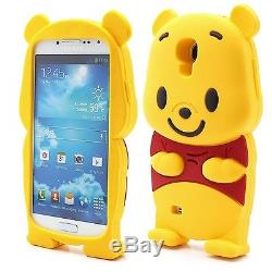For Samsung Galaxy S4 I9500 3D Winnie The Pooh Soft Silicone Case Cover