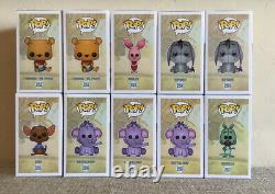Funko Pop Disney Winnie the Pooh Set of 8 Exclusives and Chase in Protectors