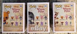 Funko Pop Winnie the Pooh Lot of 3 Exclusive Flocked Vinyl Figures, New In Boxes