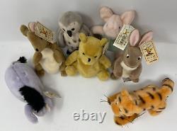 GUND Classic Pooh Stuffed Beanie Plush Mini Set Lot Kanga Rabbit Owl Eeyore RARE