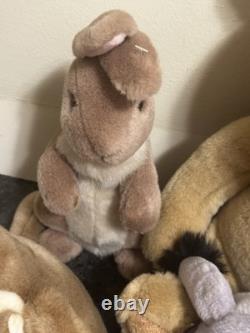 GUND Classic Pooh Stuffed Plush Set Lot Kanga Rabbit Owl Tigger Eeyore RARE VHTF