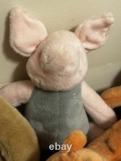 GUND Classic Pooh Stuffed Plush Set Lot Kanga Rabbit Owl Tigger Eeyore RARE VHTF