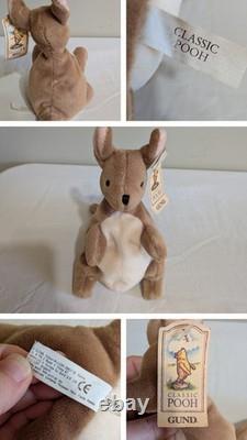 GUND UK Classic Pooh Stuffed Plush Set Lot of 5 Kanga Tigger Eeyore Pooh Piglet