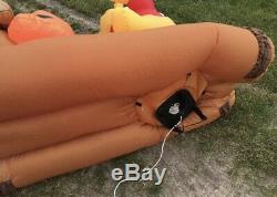 Gemmy Christmas Airblown Inflatable 8 Disney Winnie The Pooh Log Sled Scene