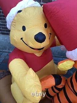 Gemmy Disney Winnie the Pooh Tigger Eeyore Log Sleigh Sled 8 Airblown Inflatable
