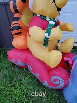Gemmy Winnie the Pooh Eeyore sleigh Tigger inflatable Xmas Light Up Lawn Decor